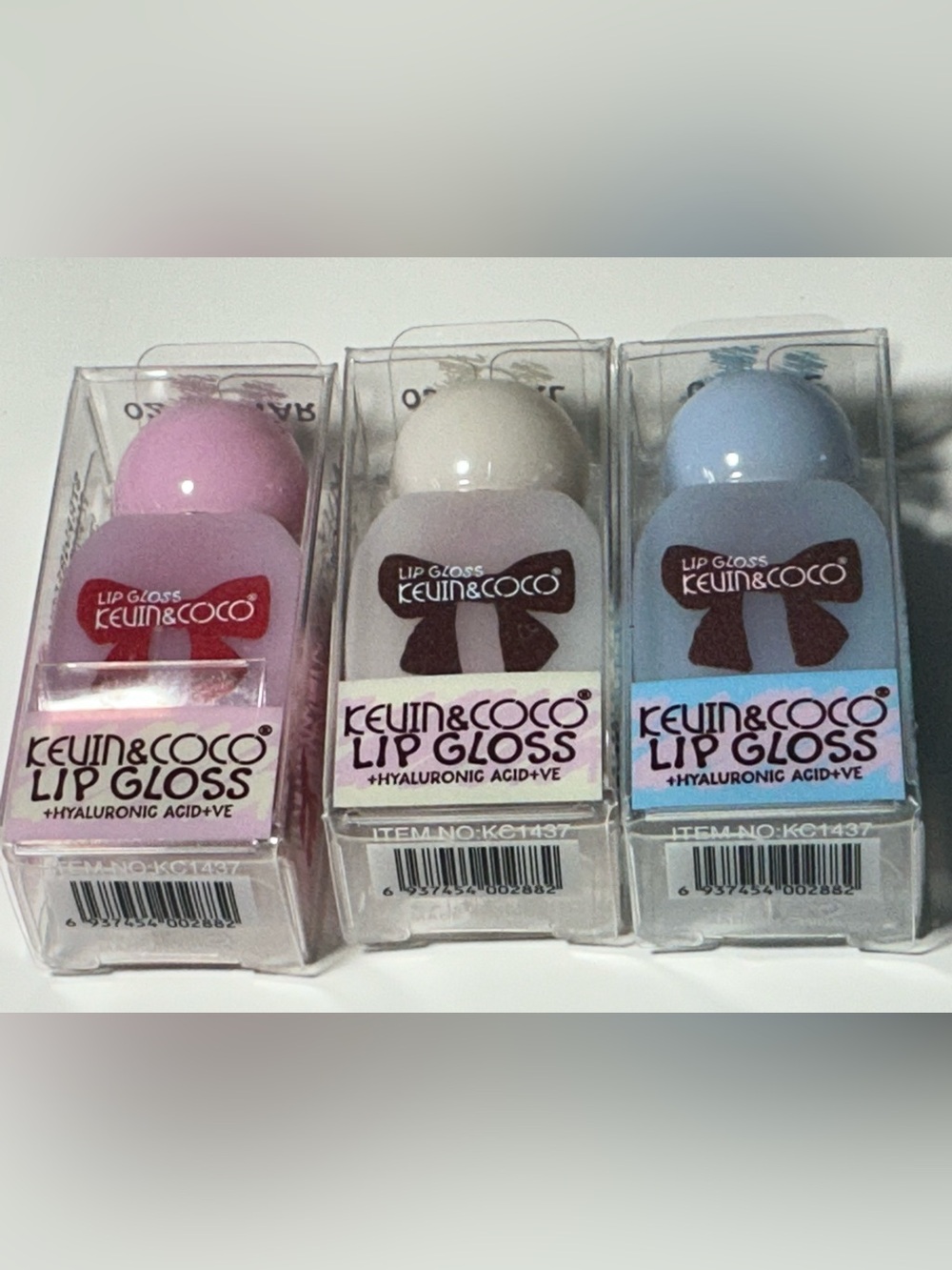 Kevin & Coco Lip Gloss Set | Hyaluronic Acid + Vitamin E , 3 Piece Set
